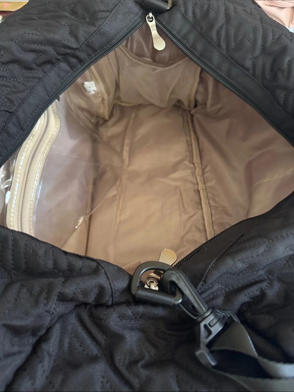 Bagsmart Large Black Quilted Travel Duffel Bag